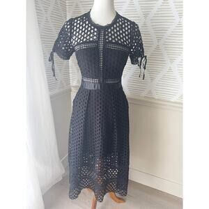 Dao Chloe Dao Women’s Medium Black Eyelet Fit Flare Dress